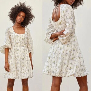 NWOT Brock Collection X H&M Lyocell-blend Dress Floral White Casual Women Small